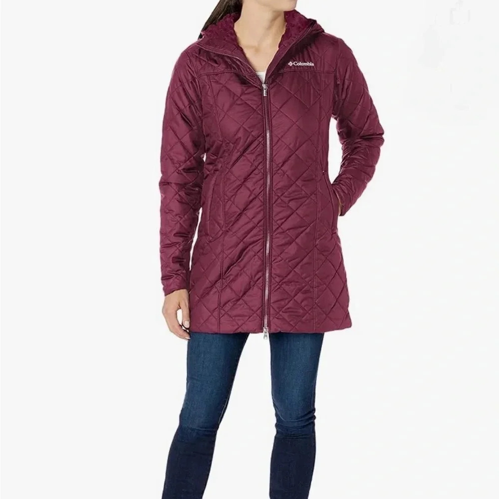 Columbia Women's Long Puffer Jacket - Deep Burgundy